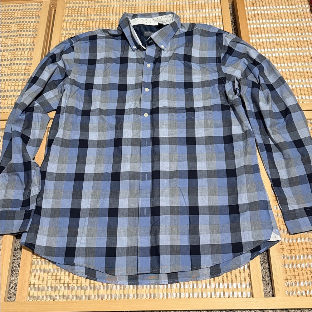 Van Heusen Blue Plaid Casual Shirt